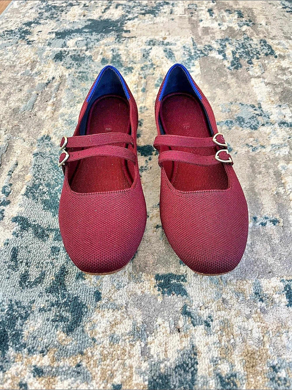 Rothy's The Double Buckle Mary Jane Flats Red US 9